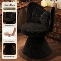 Tabouret de maquillage moderne de luxe léger, pivotant, en tissu chenille respirant, chaise robuste pour chambre et appartement