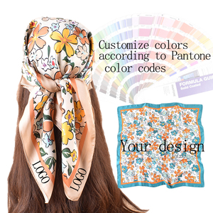Nuovo Servizio di Stampa su Sciarpe in Seta 70*70CM, Foulard di Design in Seta, Bandana Quadrata Personalizzata per Donne con Logo - Product Image 1