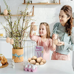 生分解性DIYイースターブラウンペーパーエッグパルプ子供用卵ホリデー用品 - Product Image 5