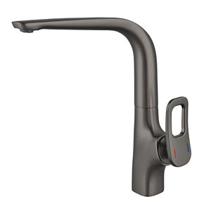 A-grade Brass Hollow Handle Single Hole Rotating Water Outlet Kitchen Faucet Hot and Cold Water Tap - Product Image 3