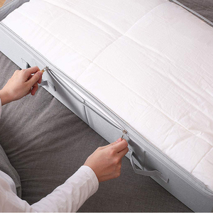 Best Selling Linen <strong>Fabric</strong> Foldable Organizer Clear PVC Lid <strong>Underbed</strong> <strong>Storage</strong> for Clothes Bags Handles Sewing for Wardrobe - Product Image 2