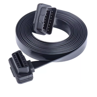 Cable de Extensión OBD2 de 16 Pines Macho a Hembra, Cable Plano Totalmente Alimentado, Herramienta de Diagnóstico ECU, Cable de Extensión para Computadora de Auto