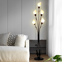 Lámpara de Pie Moderna de Aluminio con Forma de Flor LED, Decoración Creativa para el Hogar