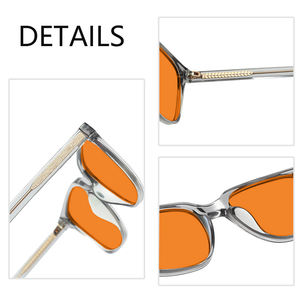 Vente en gros de montures optiques classiques TR90, lunettes de mode jaunes avec verres orange, lunettes de créateur personnalisées unisexes, anti-lumière bleue - Product Image 2