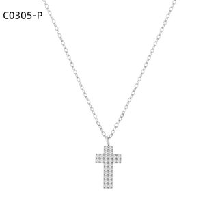 Amy Amy <b>Cross</b> Pendant Necklace Rhodium Plated Cubic Zirconia Women's Everyday Jewelry Gift Fashion Classic Style - Product Image 1