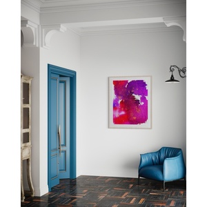Vibrant <b>Pink</b> Purple Ink Art Canvas Wall <b>Decor</b> For Modern Wall Hanging And Expressive Interior Style - Product Image 5