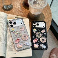 Coque de téléphone portable antichoc à protection intégrale, compatible avec les modèles 18/17/16/15 X, motif dessin animé, design époxy, pour l'été et la natation