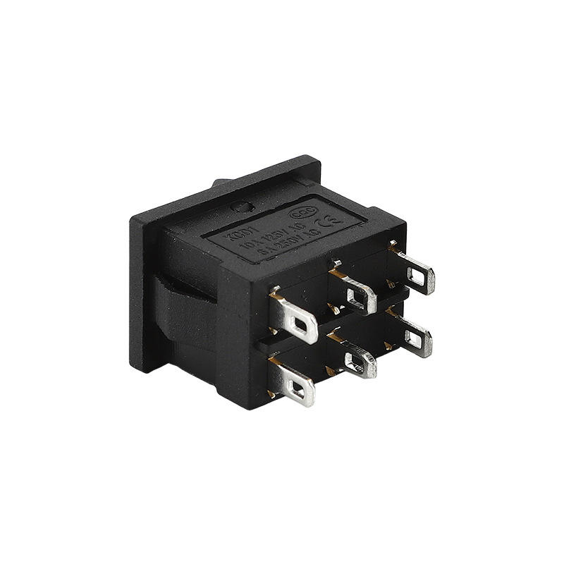 Manufacturer Supply KCD1 Six Pins Two Positions Black Copper Rocker Switches Blue On-Off Bulk Purchase Preferred for Boat Use