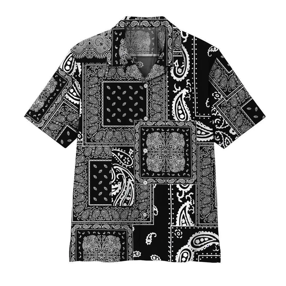 Camicia hawaiana con motivo Paisley multiplo nero 3D per uomo colorate a manica corta da spiaggia camicie Casual da uomo a basso prezzo