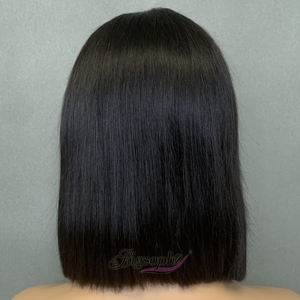 Perruque Bob Courte en Cheveux Humains Lisses, Closure 5x5, 10 à 30 pouces, Cheveux Vietnamiens SDD, Dentelle Suisse, Sans Colle - Product Image 1