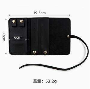 Estuche enrollable de viaje de cuero PU para joyas, con logo personalizado, para anillos, collares y pendientes, bolsa de almacenamiento, muestra gratuita en stock, estuches de regalo al por mayor - Product Image 2