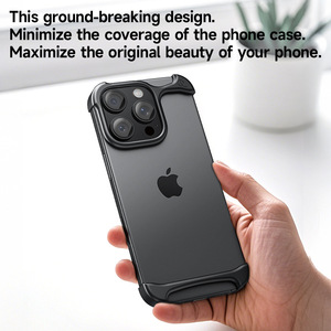 <span class=keywords><strong>Custodia</strong></span> <span class=keywords><strong>Bumper</strong></span> in Metallo Antiurto per Cellulare con Protezione Lente Cover Senza Bordi per iPhone 17 16 15 14 13 12 Pro Max - Product Image 3