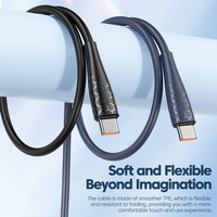 Cable USB C a USB C Toocki de 100W con Carga Rápida y Transferencia de Datos a 480Mbps, Archivo de 1GB en 30 Segundos, Cable Cargador Tipo C para Teléfono y Portátil