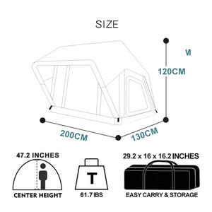 Tissu léger et imperméable de tente gonflable portative de toit de voiture d'<span class=keywords><strong>ABRIS</strong></span> pour camper - Product Image 5
