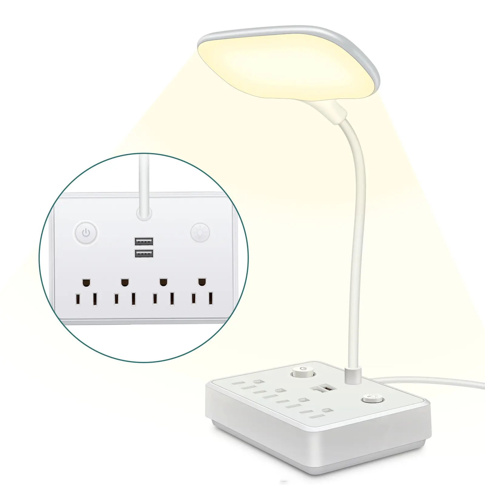 New phong cách Mỹ Plug-in đèn Mỹ bảng cáp đèn bàn Plug-in Dải mở rộng dải mở rộng USB Đèn bàn