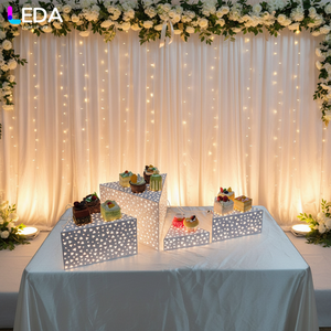 Support de présentation rond en métal LEDA pour desserts, buffet de traiteur, rehausseurs pour hôtel, mariage, décoration de fête - Product Image 1