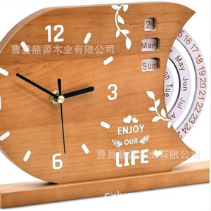 Creative wooden laser-engraved perpetual calendar, home decor, office desktop ornament, <b>rotating</b> <b>desk</b> calendar - Product Image 2