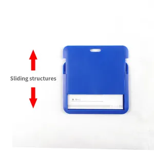 Kejea Horizontal Name Tag ID Card Holders Sliding Plastic Card Holder Sleeve Cover Sliding ID Badge Holder