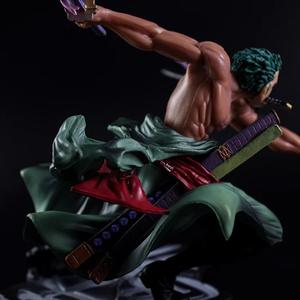 <span class=keywords><strong>One</strong></span> Pieced <span class=keywords><strong>POP</strong></span> Chapeau de paille Crew <span class=keywords><strong>Zoro</strong></span> Battle Santoryu Ougi GK Hunter Statue Modèle Boxed Collectible Anime Figure Desktop Decoration - Product Image 2