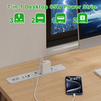 Multiprise universelle encastrable 3 prises CA 65W PD USB-C, rallonge de bureau dissimulée dans les meubles, prise de données