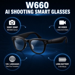 แว่นตาอัจฉริยะ Spovan/ODM W660 AI กล้อง 20MP บันทึกวิดีโอ 4K พร้อมระบบ EIS สำหรับแปลเสียง 139 <span class=keywords><strong>ภาษา</strong></span> มาตรฐาน IP66 แม่เหล็ก - Product Image 5