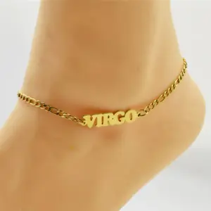 Figaro Chain Custom Name Anklet Personalized Anklets Nameplate Boho Jewelry Ankle