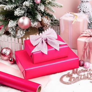 Hot Pink Wrapping <b>Paper</b> Roll 17 Inches X 33 Feet Pearly Lustre Solid Color Gift Wrap Birthday Packaging - Product Image 6