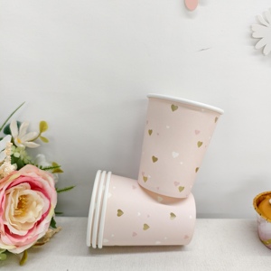 DAMAI Wedding Decoration Bridal Shower Supplies White Pink With Heart Element Plate <b>Disposable</b> <b>Tableware</b> Paper Cups Napkins - Product Image 2