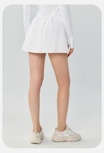 ขายส่งที่กําหนดเอง LogoWomen 2 in 1 ยิมกีฬาวิ่งเทนนิสกางเกงขาสั้นเอวสูงออกกําลังกายโยคะ Biker กระโปรง - Product Image 4