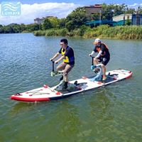 Planche de SUP gonflable pour 2 personnes avec cadre en plastique, pédalo aquatique léger et portable pour parc aquatique, de Chine, Lumark Custom