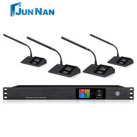Estudio profesional Micrófono de mano de 4 canales Sistema DE MICRÓFONO INALÁMBRICO UHF para reuniones Actuaciones en el escenario