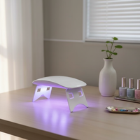 Lampe à ongles LED UV pliable mini en plastique, 6 LED double ondes, séchage rapide, alimentation USB, pour salon et nail art DIY