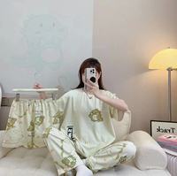 Asie du sud-est pyjamas trois pièces costume d'été pour femmes commerce extérieur transfrontalier droit pour short ample à manches courtes