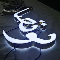 Enseigne lumineuse personnalisée en lettres 3D en acrylique LED, plaque signalétique lumineuse, lettres en acier inoxydable rétroéclairées pour la décoration de magasins, d'entreprises et de bureaux
