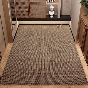 Tapis d'entrée rectangulaire en fibre de polyester, résistant aux taches, couleur unie, tapis de porte pour salon, taille personnalisable - Product Image 1