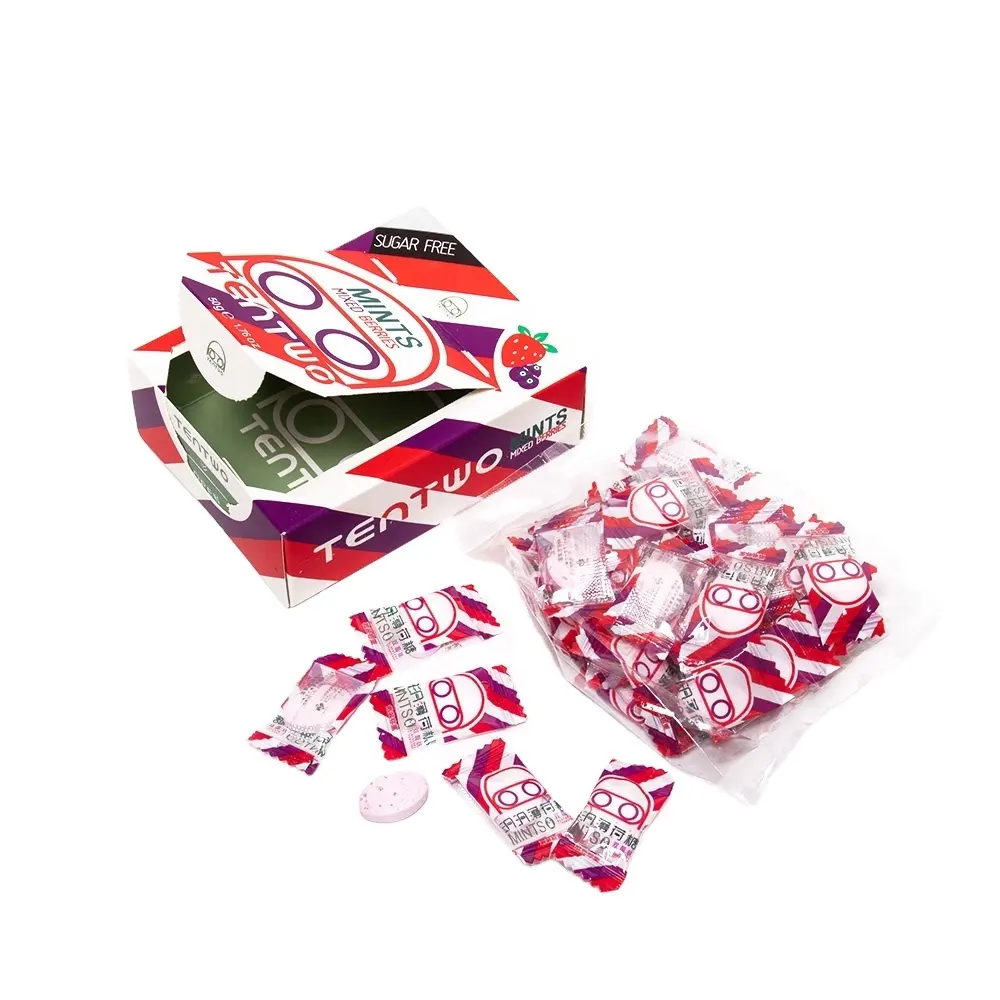 box pack tropical fruit sugar free candy 50g peppermint sour berries lemon flavor cooling kiss candy