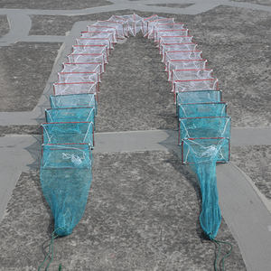 (18cmx32cmx29frames) Pots de crabe commerciaux en fil de nylon brun de sortie d'usine équipements de pisciculture <span class=keywords><strong>Cage</strong></span> à appâts de pêche - Product Image 2