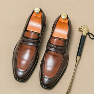Chaussures habillées élégantes pour hommes en cuir véritable, lacets, chaussures de cérémonie, chaussures Oxford - Product Image 2