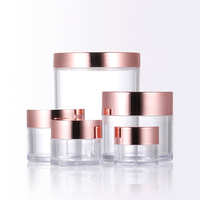 Conteneurs PS portables vides transparents 15ml 30ml 60ml 120ml Taille Pot de crème pour le visage Pots cosmétiques en plastique de voyage