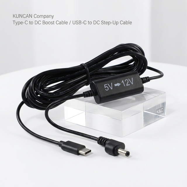 Durable Pure Copper USB C to DC Boost Step up Cable PD Trigger Function for Power Bank Portable Power Supply