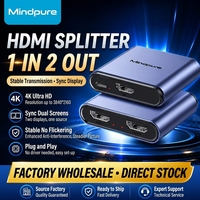 Répartiteur HDMI alimenté Mindpure 1 entrée 2 sorties, 1 entrée 4 sorties, 1 entrée 8 sorties, amplificateur de distribution vidéo 4K 30Hz, boîtier métallique SW006