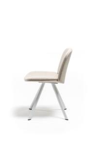 Chaise multifonctionnelle Libera Home Office au design minimaliste et moderne, avec quatre pieds elliptiques, entièrement rembourrée en tissu et structure en bois - Product Image 3