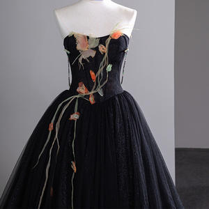 Jancember SFY87 Glitter Black Tulle Fabric Sweetheart Vestidos de fiesta de noche para mujer - Product Image 2