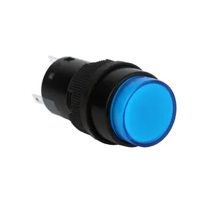 Interrupteur à bouton-poussoir en plastique de 16MM d'approvisionnement d'usine 1NO1NC avec bouton LED pleine surface illuminant sélectif coloré