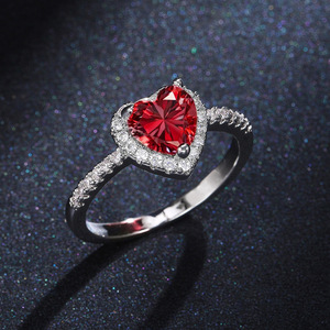 Anello dal Design a Forma di Cuore, Anello Classico da Dito per Donne - Product Image 2