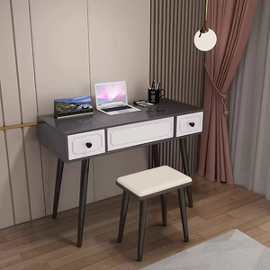Mesa de tocador compacta multifuncional moderna con panel blanco y espejo LED oculto, superventas 2026 al por mayor - Product Image 1
