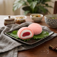 Mochi Daifuku aux fraises et au fromage, surgelé, soyeux et moelleux, garniture à la crème de riz glutineux, apprécié des enfants, collation pour la pause au bureau, service OEM