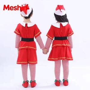 2026 Hot Selling Children Red Festival <b>Costume</b> Boys <b>Girls</b> Santa Claus Clothing Set Kids <b>Elf</b> Christmas Outfit - Product Image 3