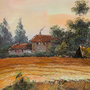 Dipinti a Olio Fatti a Mano di Alta Qualità 20x24 Pollici, Arte Astratta di Lusso con Campo Classico e Albero 3D per Decorazione Pareti Soggiorno - Product Image 1