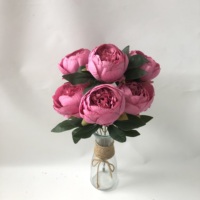 J-05131 Vente en gros de bouquets de fleurs artificielles en soie de style européen simulé, couleur printemps, pour la décoration de la maison, les mariages et les fêtes